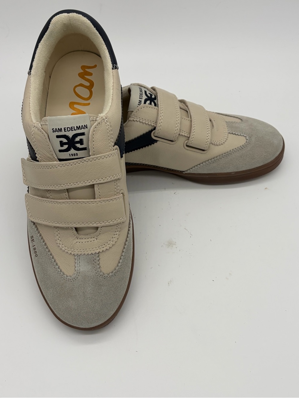 Sam Edelman Women's Beige, Gray & Black Velcro Casual Sneakers New without Box